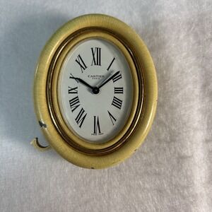 Cartier Paris Classic Oval Desk Alarm Clock (for Parts Or Repair)